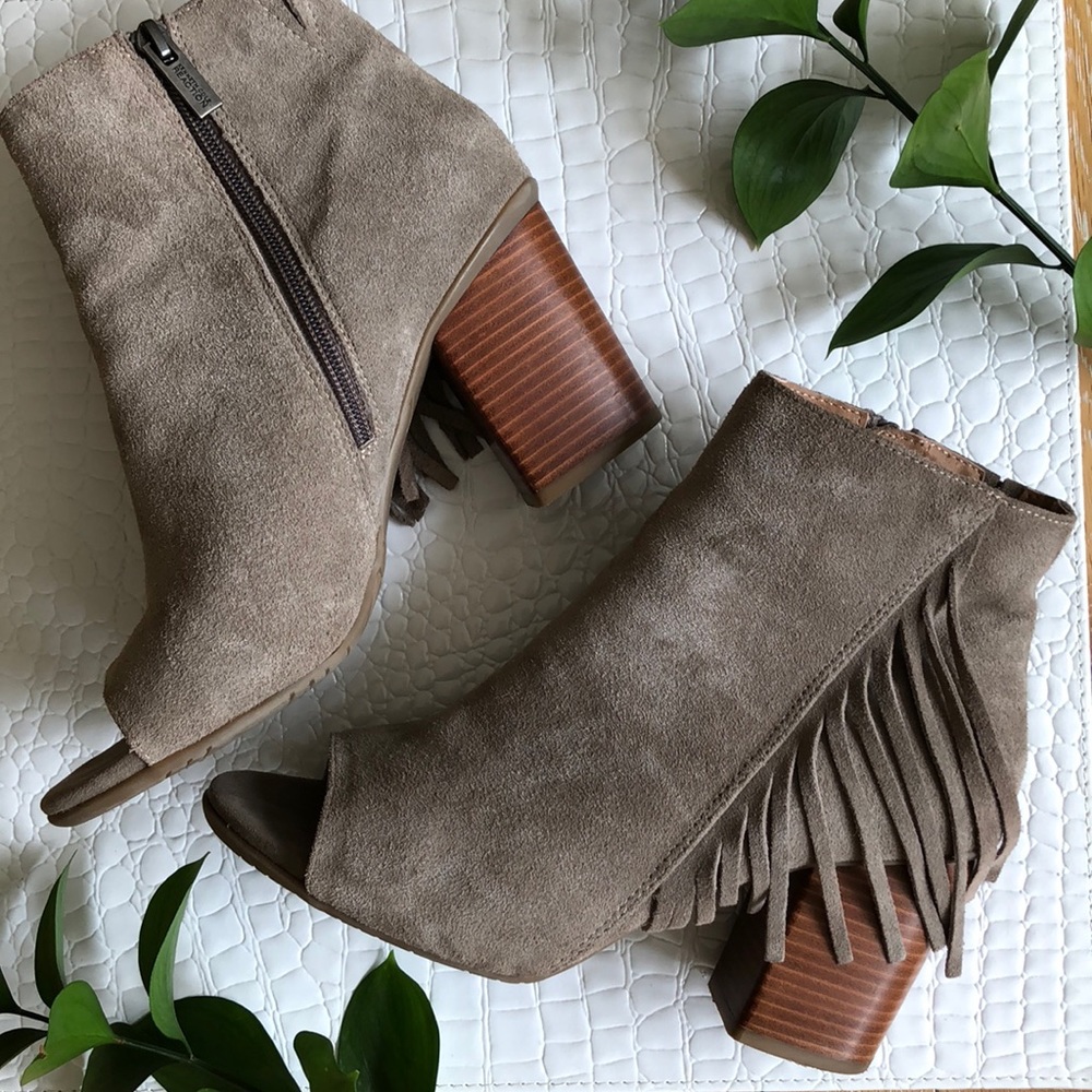 Kenneth Cole Reaction Suede Fringe Ankle Bootie